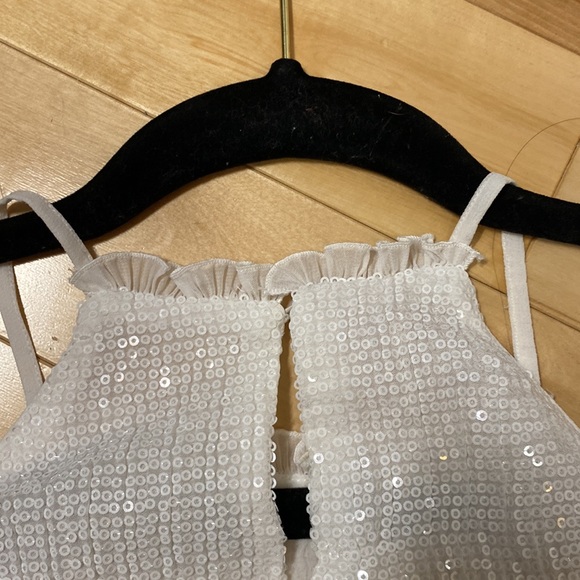 Zara Top Sequin Blouse in White size small - Picture 7 of 9